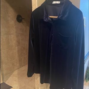 Velvet button down shirt